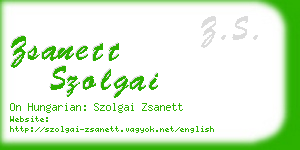 zsanett szolgai business card